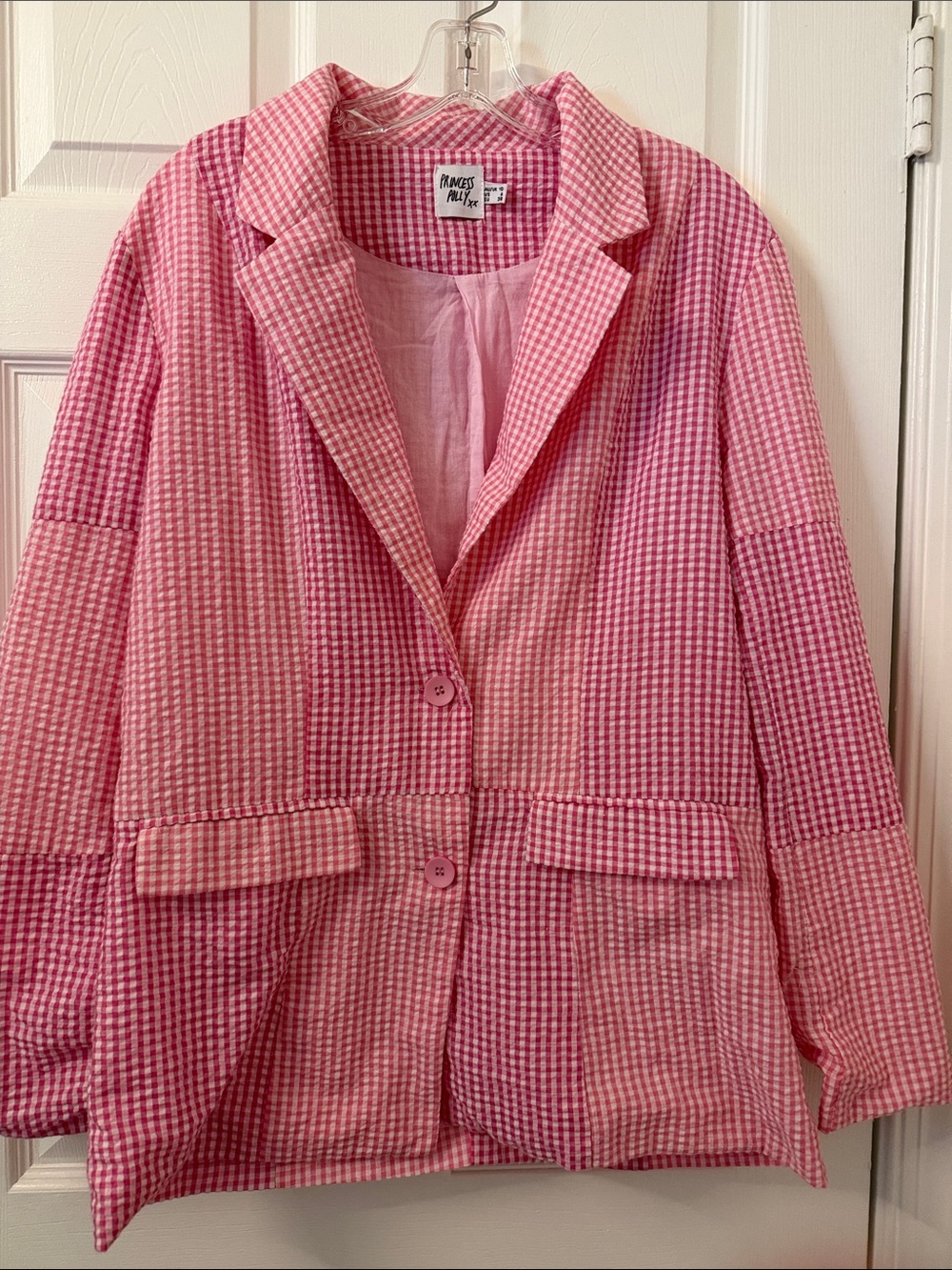 Princess Polly Pink Gingham Blazer Jacket